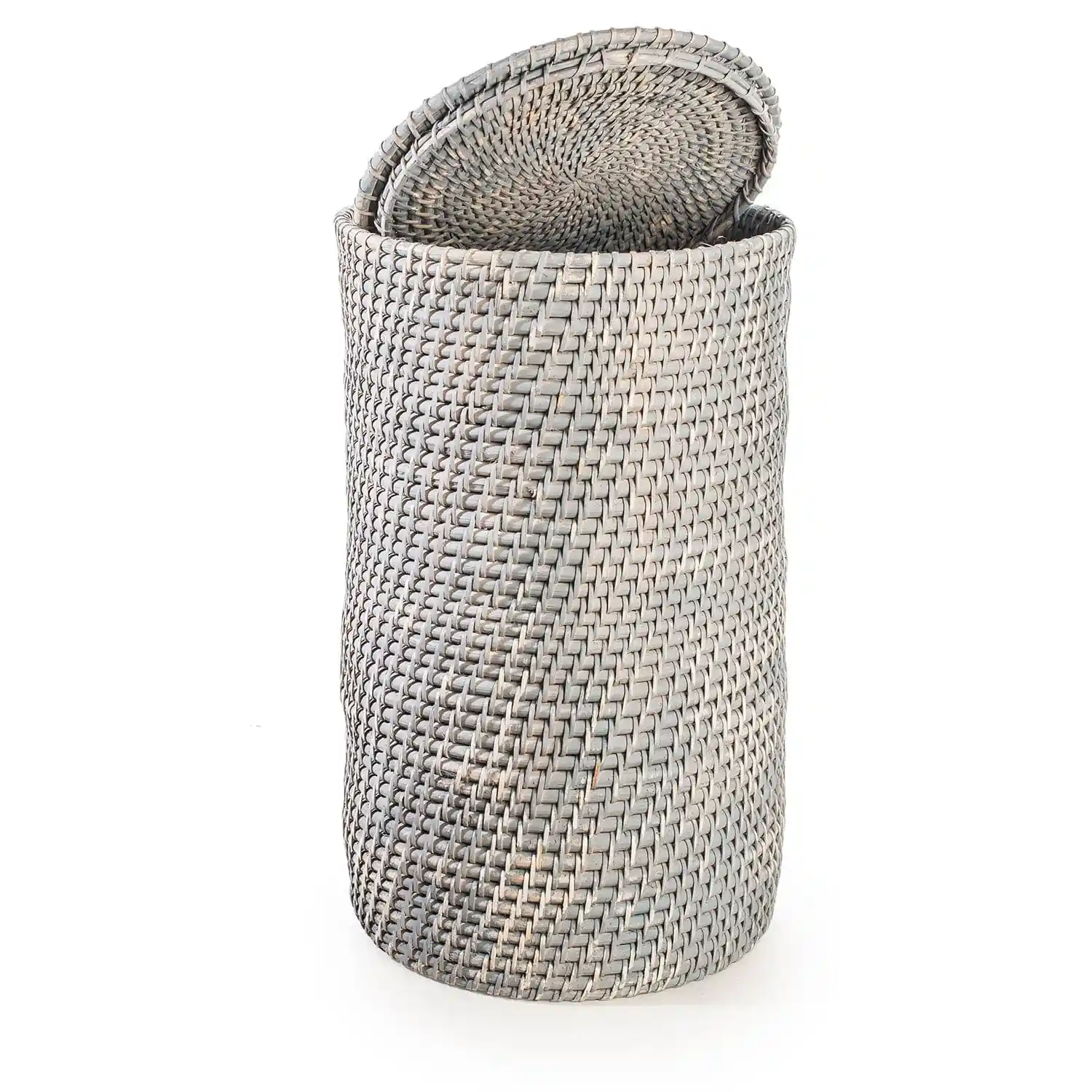 Bamboo Cane Laundry Hamper Cylindrical - Image 12