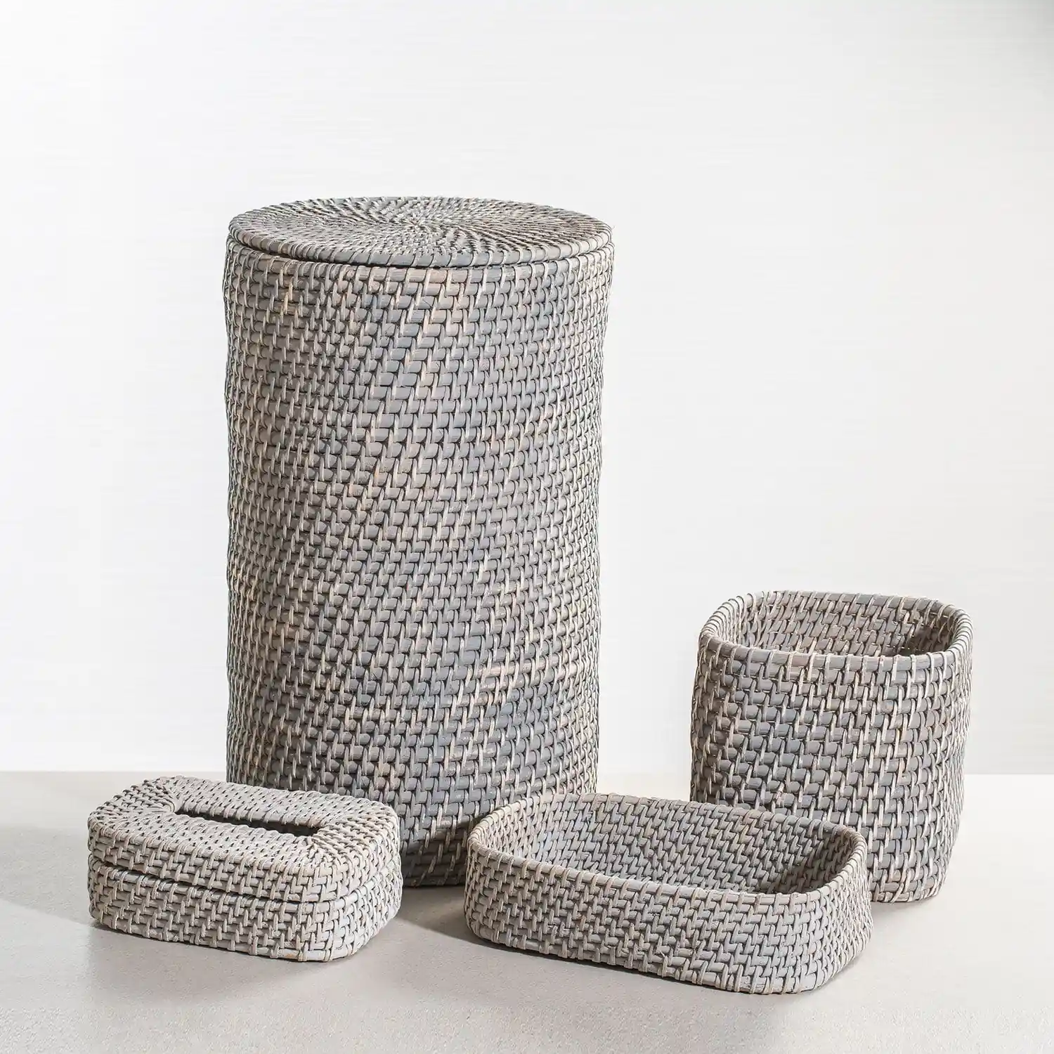 Bamboo Cane Laundry Hamper Cylindrical - Image 13