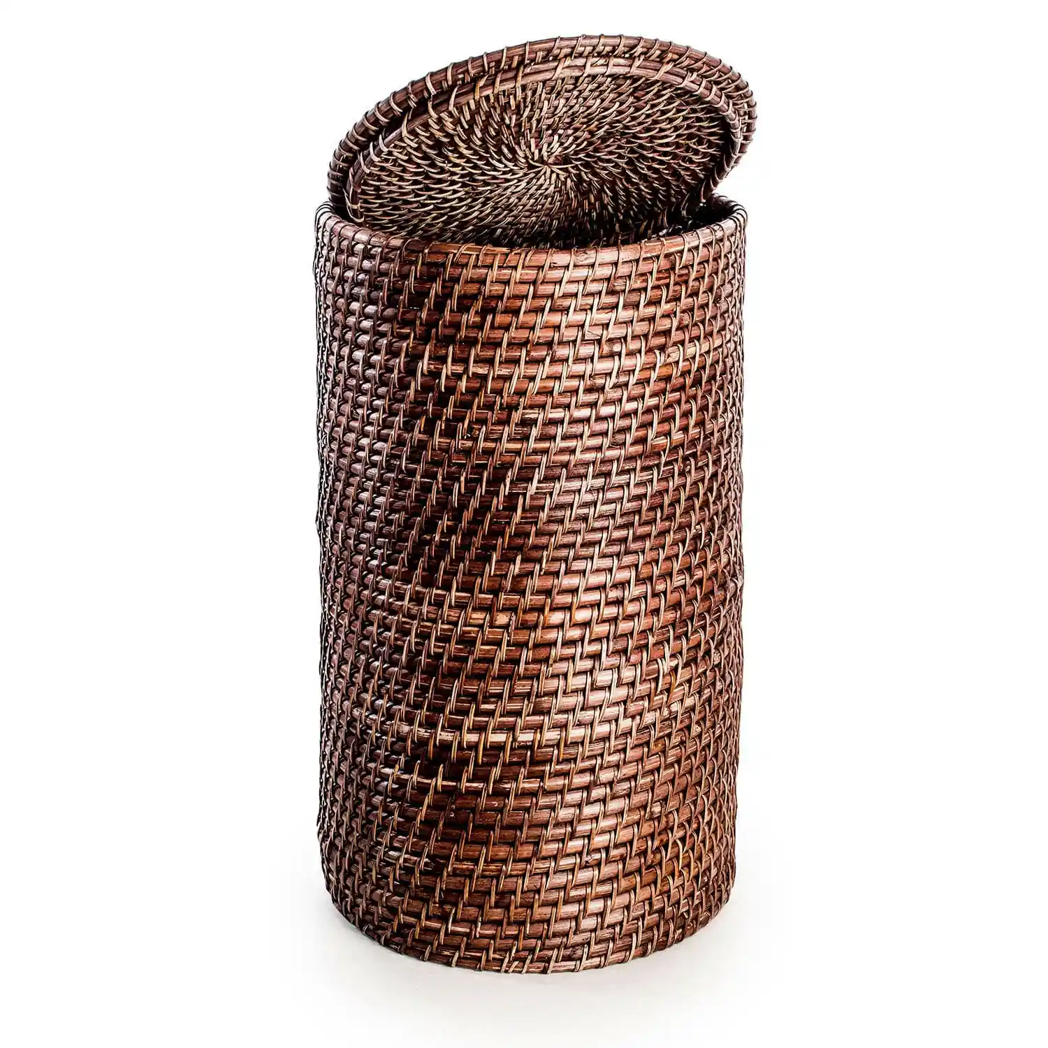 Bamboo Cane Laundry Hamper Cylindrical - Image 14