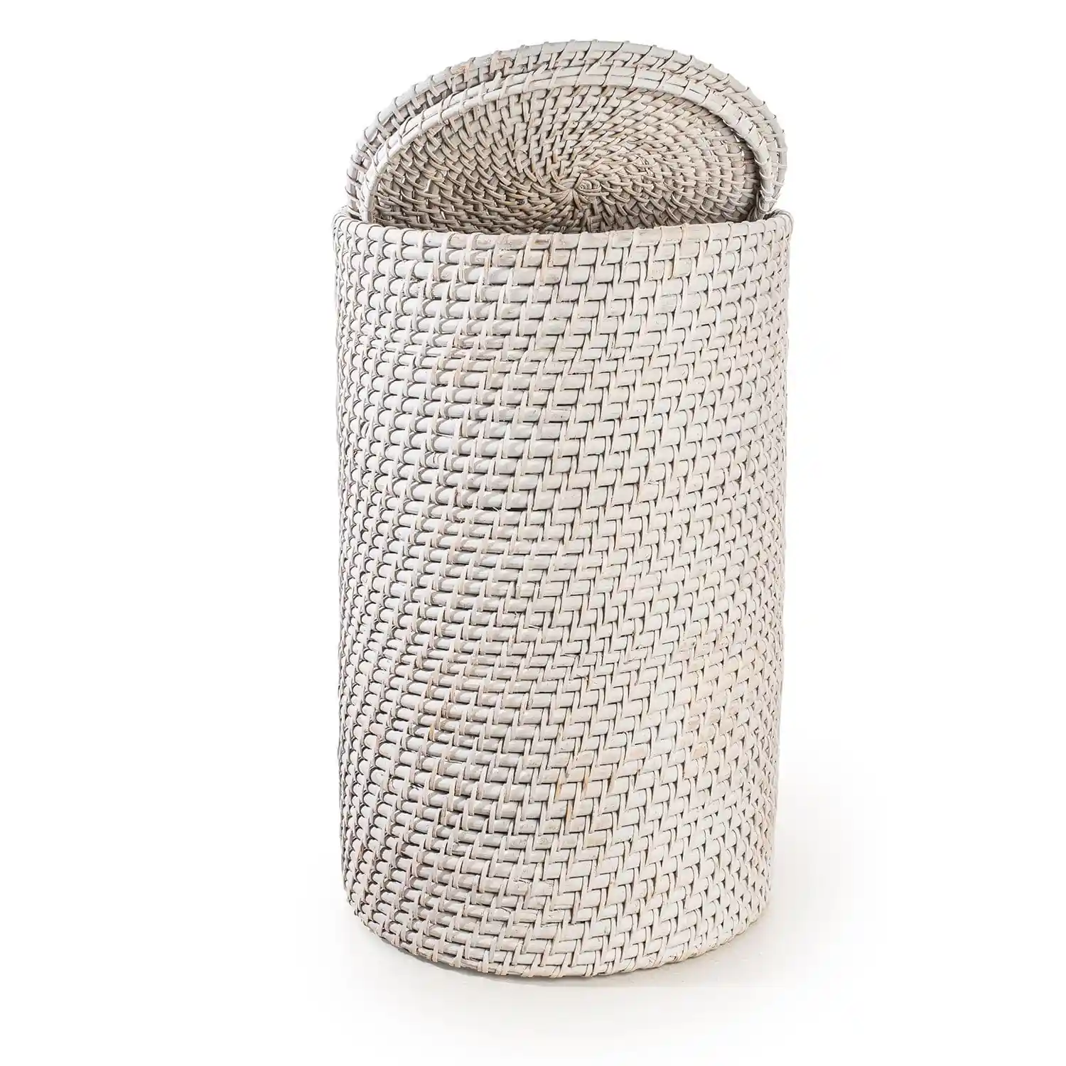 Bamboo Cane Laundry Hamper Cylindrical - Image 19