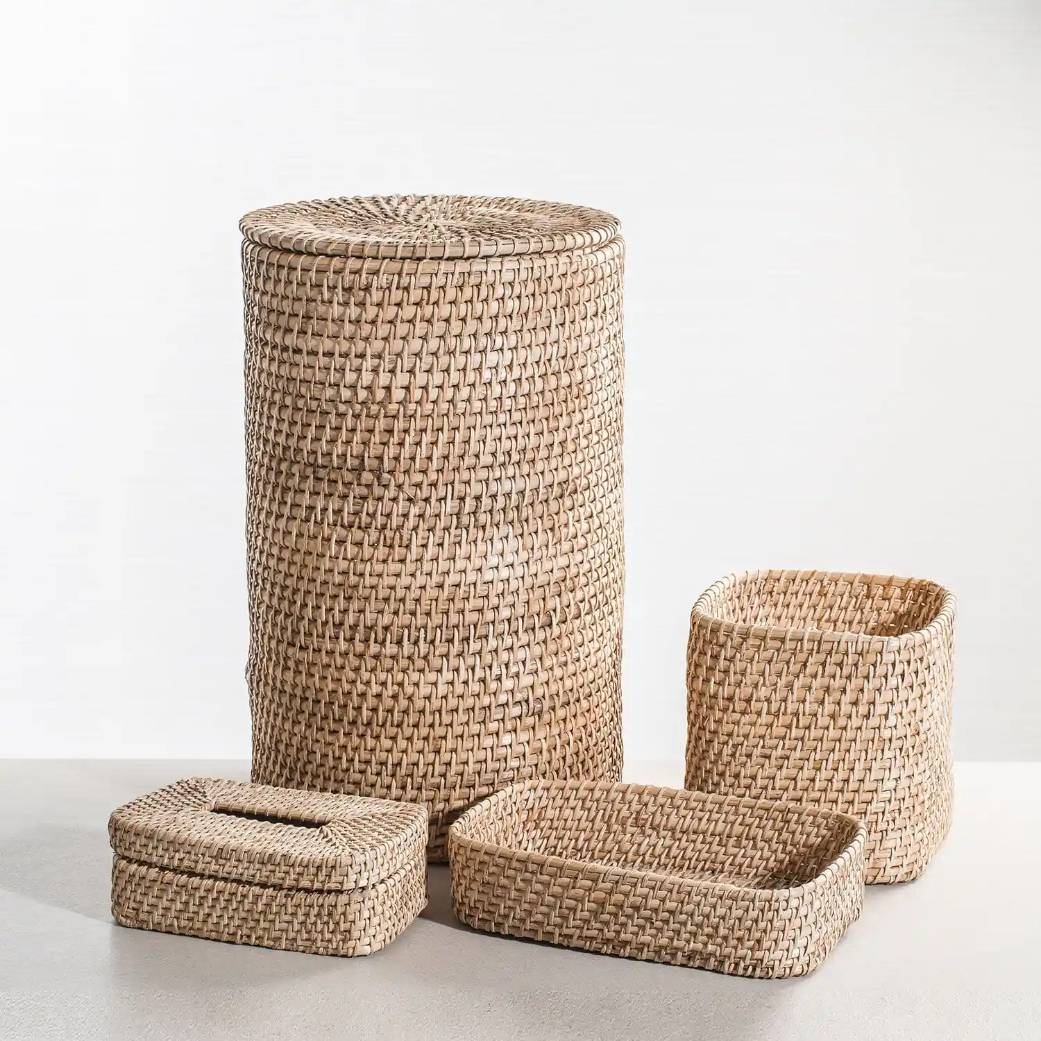 Bamboo Cane Laundry Hamper Cylindrical - Image 5