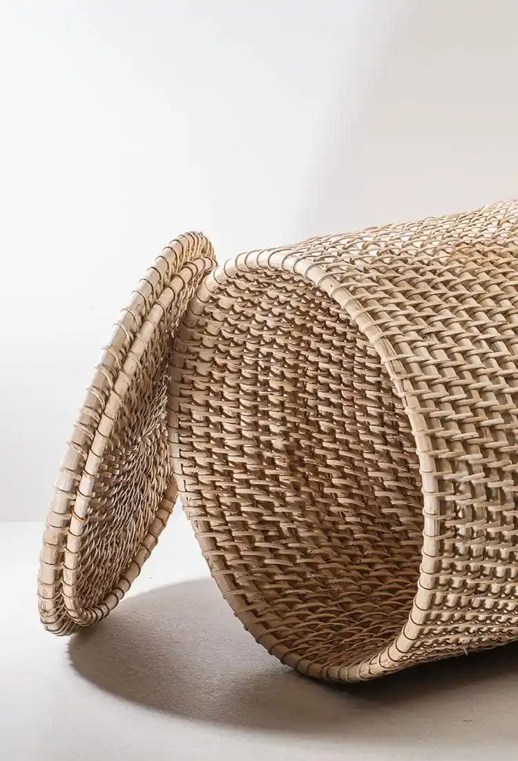 Bamboo Cane Laundry Hamper Cylindrical - Image 6