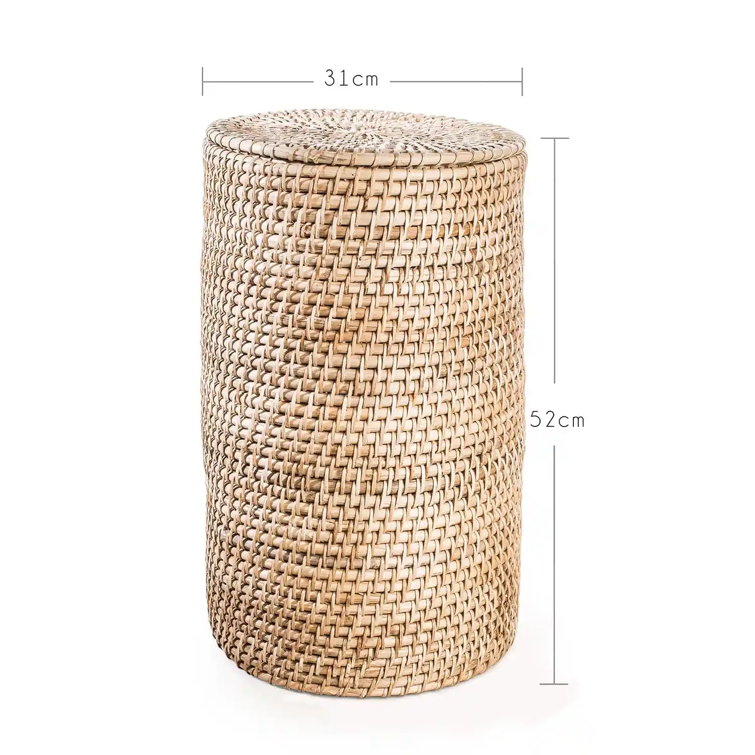 Bamboo Cane Laundry Hamper Cylindrical - Image 7