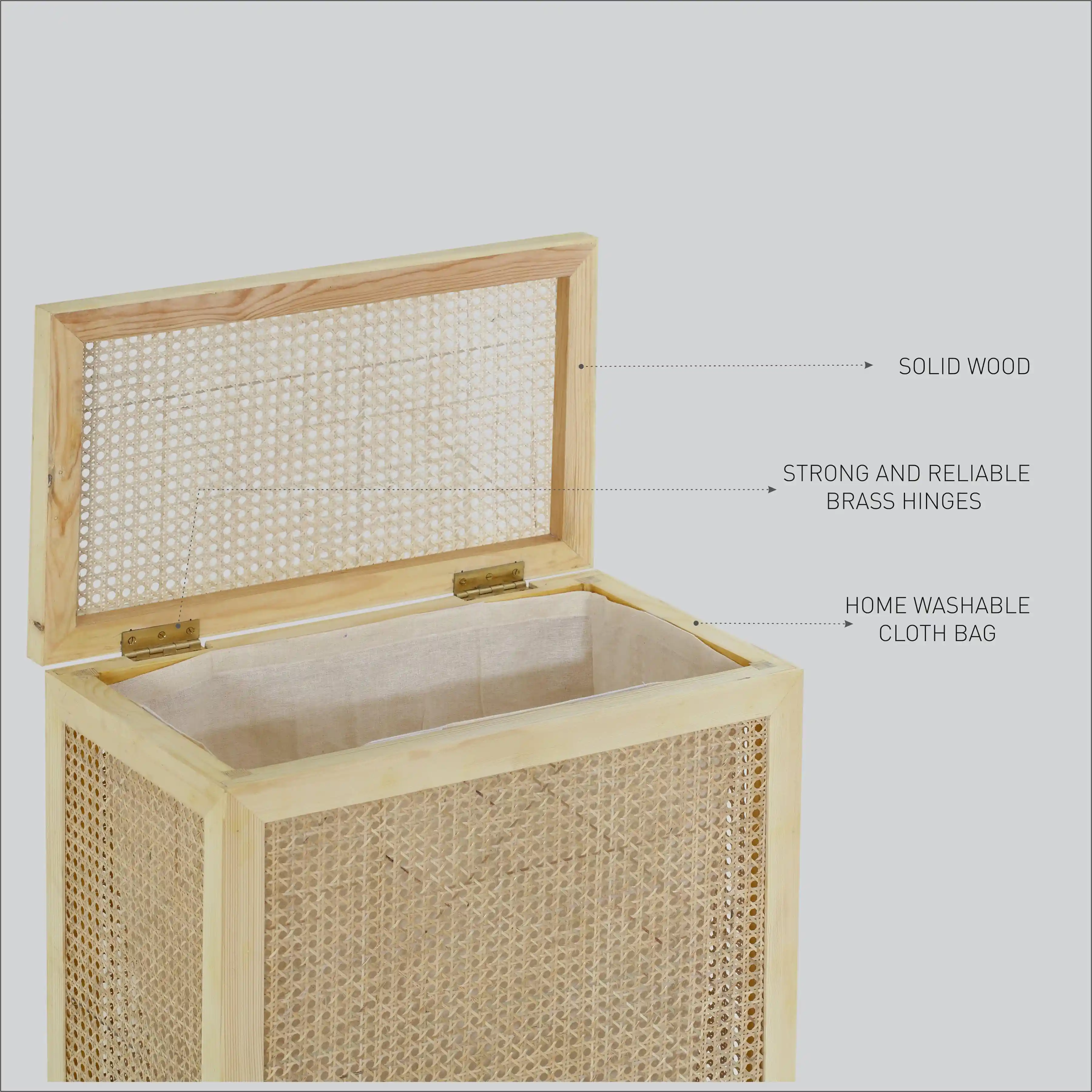 Bamboo Wicker  Laundry Baskets - Image 6