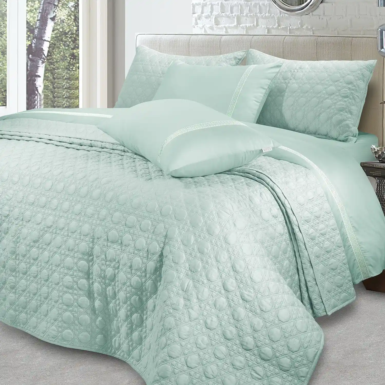 Botanic Mist Bedcover 3Pc Set | Cotton Bedcovers - Image 21