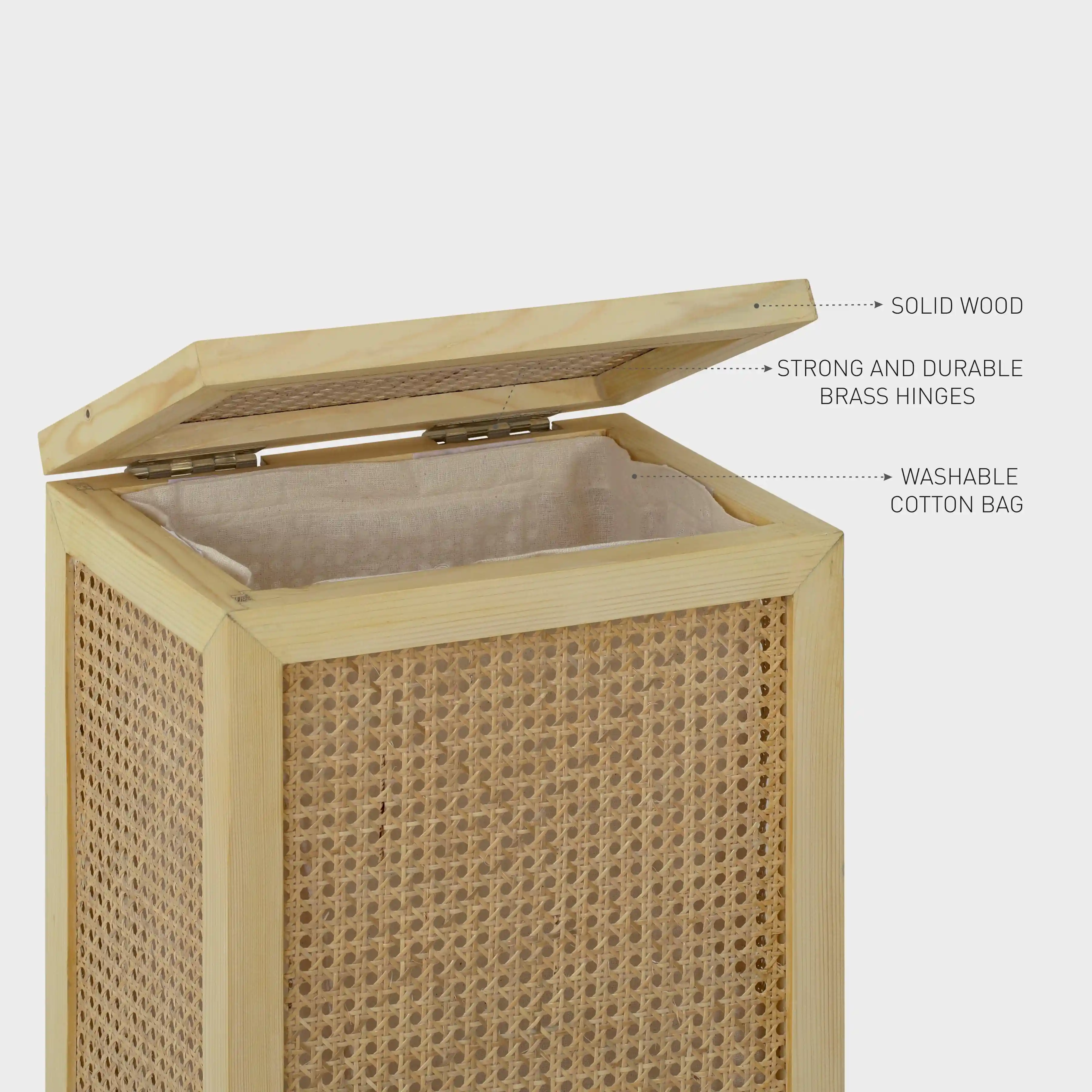 Bamboo Wicker  Laundry Baskets - Medium - Image 7