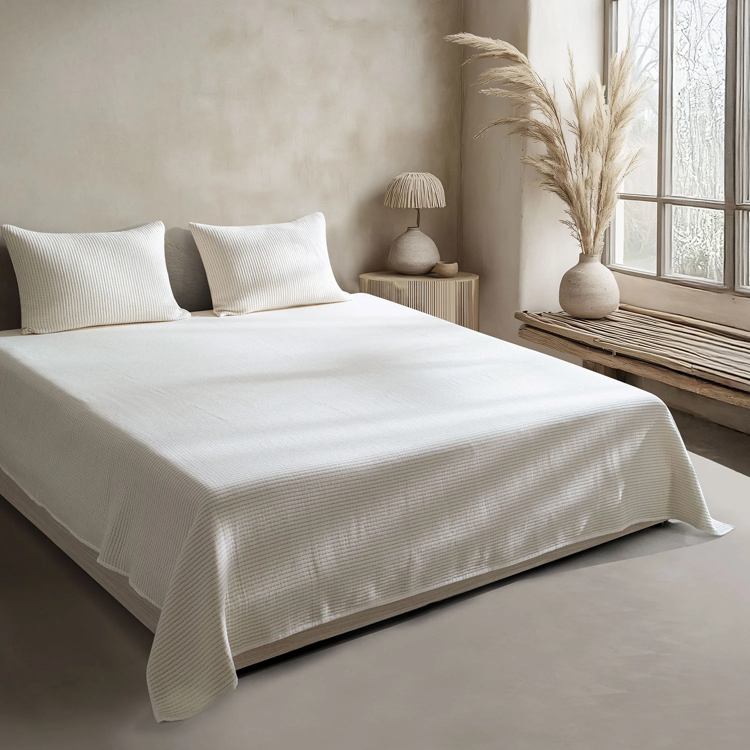 Linen Cotton Quilted Bed Spread Set – Lightweight All-Season Comfort - Image 11