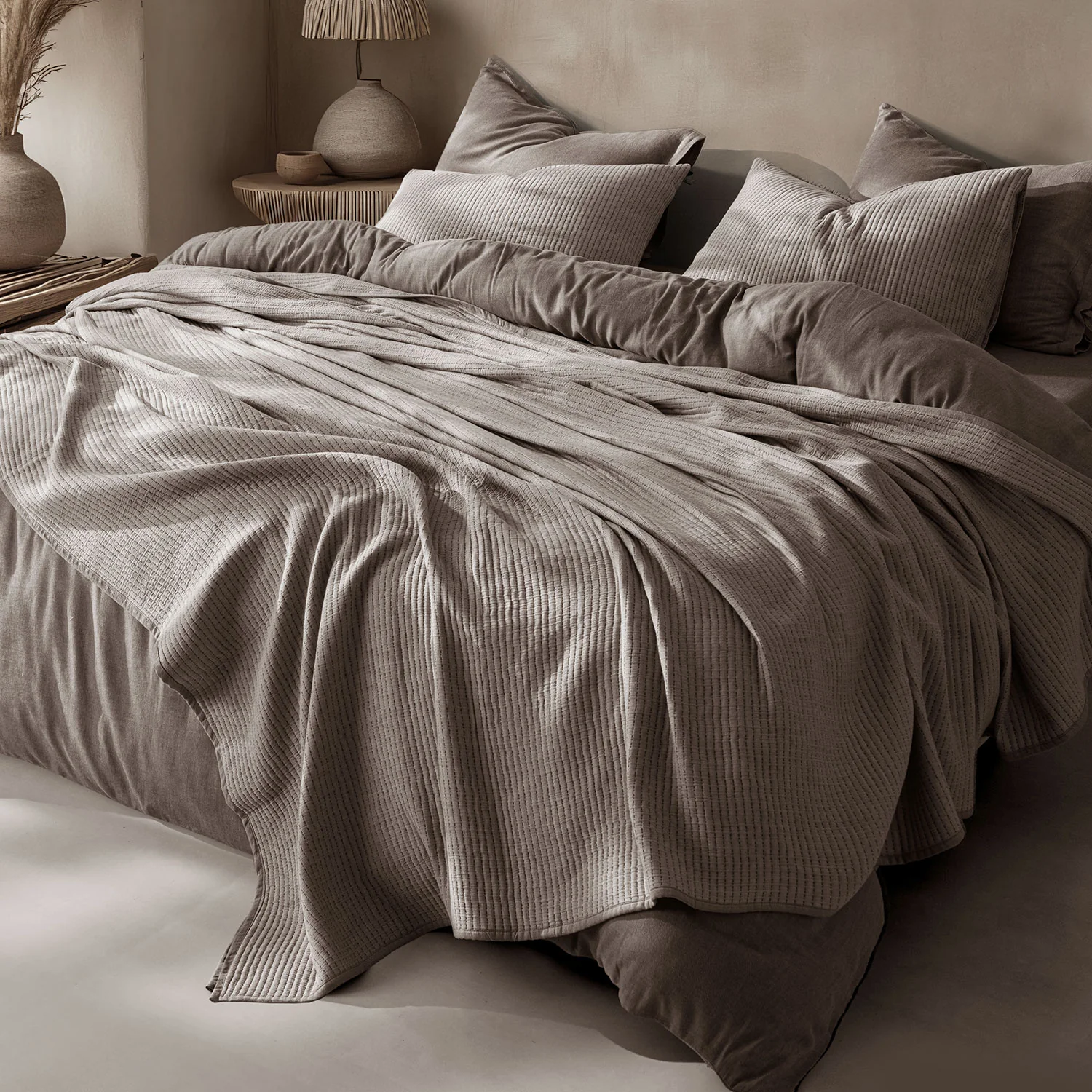 Linen Cotton Quilted Bed Spread Set – Lightweight All-Season Comfort - Image 13