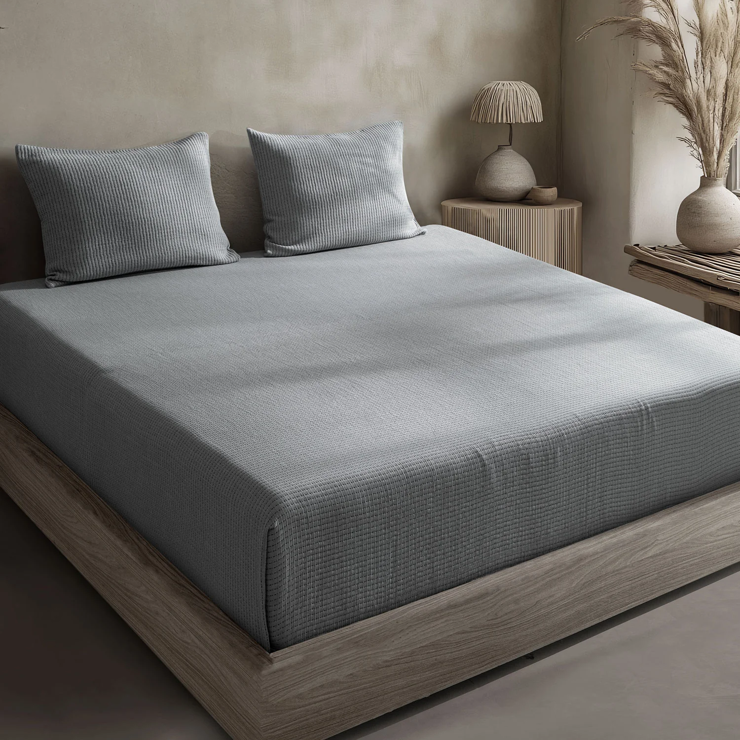 Linen Cotton Quilted Bed Spread Set – Lightweight All-Season Comfort - Image 4