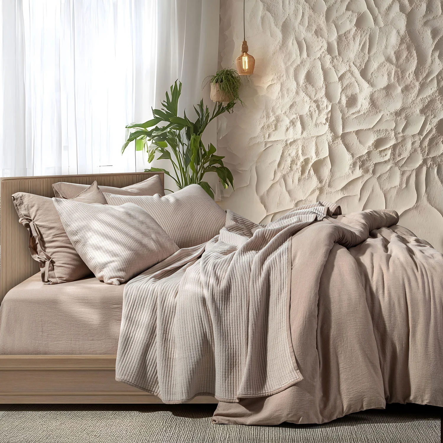 Linen Cotton Quilted Bed Spread Set – Lightweight All-Season Comfort - Image 5