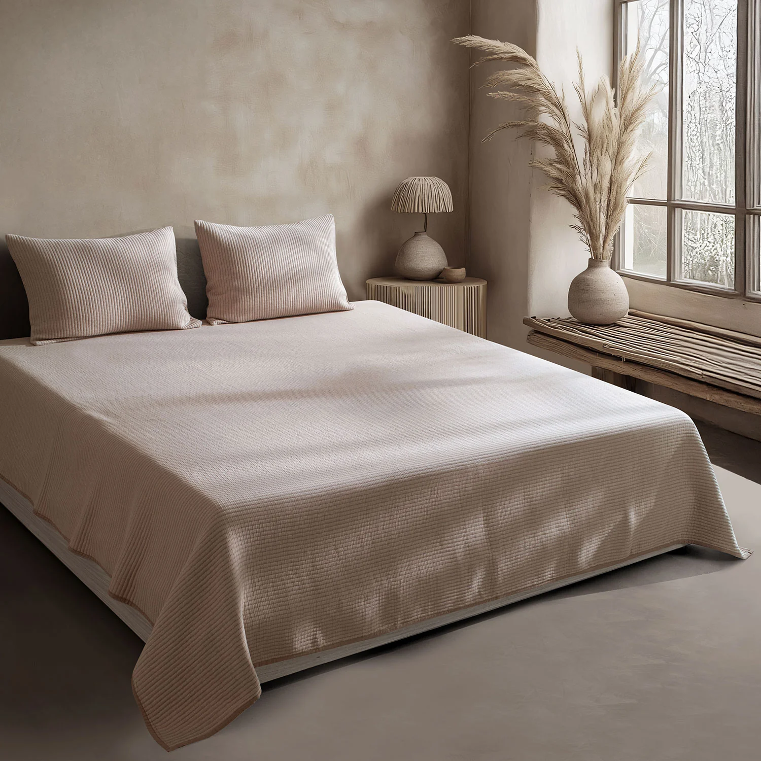 Linen Cotton Quilted Bed Spread Set – Lightweight All-Season Comfort - Image 7