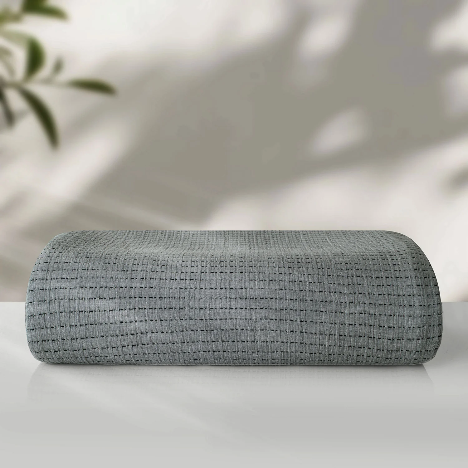 Linen Cotton Quilted Bed Spread Set – Lightweight All-Season Comfort - 3pcs Set - Image 18